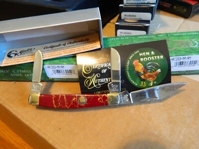 HEN & ROOSTER & M. PRATER 3 1/2" (STONE) RED MATRIX 3 BLADE GS4116 S.S  STOCKMAN - Image 1 of 4