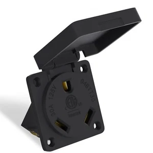 30Amp RV/EV Power Outlet NEMA TT-30R with Cover 125/250Volt 2 Pole 3Wire Weat... - Foto 1 di 7