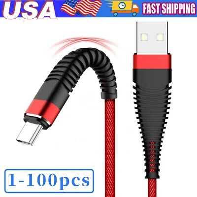 USB to Type C Charger Cable Lot Fast Charging for Samsung S23 S20 S21 S22 Cord - Image 1 of 4