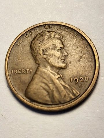 1920 S Lincoln Wheat Cent.  Fine Penny With Sharp Detail Cover