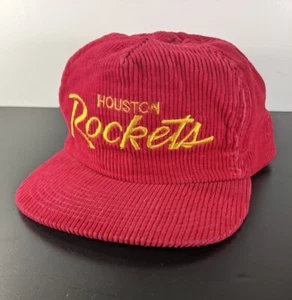 Sports Specialties Houston Rockets City Script Corduroy Strapback Hat - Picture 1 of 12