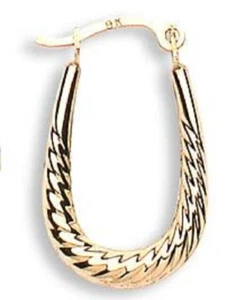 PENDIENTES DE ORO AMARILLO 20% DE DESCUENTO 9CT CON SEÑALIZACIÓN GIRO 20MM OVALADOS PENDIENTES DE ARO CRIOLLO - Imagen 1 de 4