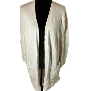 Madewell Womens Open Front Cardigan 3/4 Sleeve Sweater Size M Beige Two Pockets - Picture 1 of 7