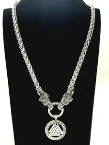 Valknut Wotansknoten Königskette Edelstahl Halskette Amulett Celtic Wikinger - Bild 1 von 3