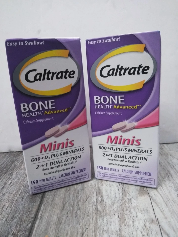 Caltrate calcium 600 D3 plus Minerals MINIS Bone Health 150 tablets(2pk bundle)