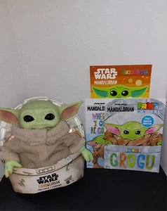Star Wars Mandalorian Grogu Lot großes Plüschtier Mattel Figur & 3 Aktivitätsbücher NEU - Bild 1 von 12