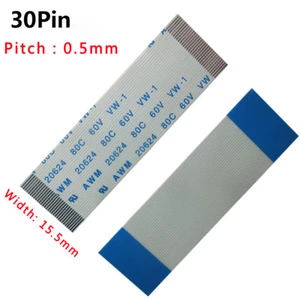 FFC/FPC Flexible Flat Cable Pitch 0.5mm 30-Pin 60V 80C VW-1 Forward/Reverse 30P - Picture 1 of 6