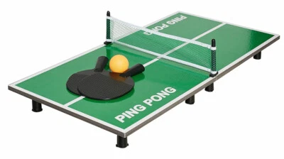 MARKENLOS PING PONG Mini Tischtennisplatte mit Schlägern & Netz 5-tlg.