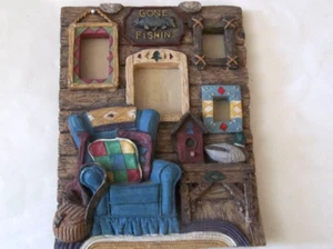 "Gone Fishin" Angelrahmen 8"x6" Schreibtisch stehend hält 4 Minis Männerhöhle 3D - Bild 1 von 4