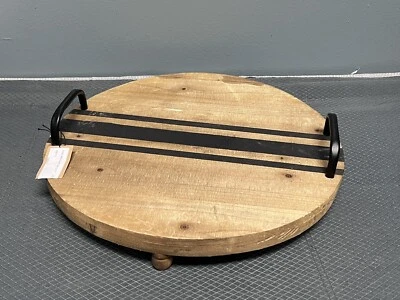 Creative Co-Op Decorative Wood Tray, Single, Natural With Handles - Image 1 of 4