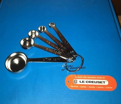 Juego de 5 cucharas medidoras de acero inoxidable Le Creuset nuevo con etiquetas Foto 1 de 3