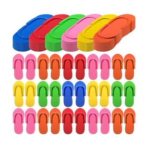 90 Pairs Pedicure Slippers Disposable Flip Flops Foam Multi Color Pedicure Sa... - Picture 1 of 7