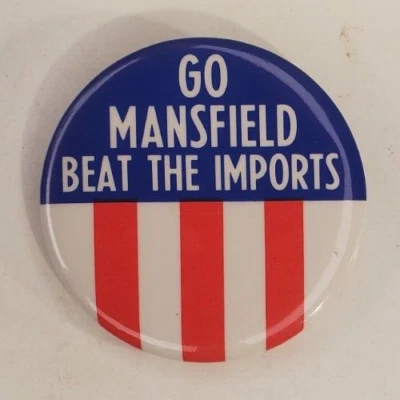De colección Chevrolet Go Mansfield Beat The Imports Pinback Botón GM Chevy Foto 1 de 3
