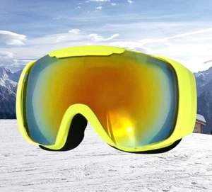 Kinder SKIBRILLE 100% UV-Schutz Optik S3 Sonnenschutz Ski Alpin Brille Neon Gelb - Bild 1 von 8
