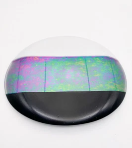 Dichroic Iridescent Fused Art Glass Oval Abstract Plate Unsigned - Picture 1 of 4