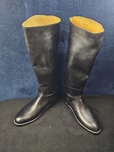 Aigle WOMEN'S Black Rubber Coupe Saumur Tall Equestrian Riding Boot Sz 40  - Picture 1 of 10