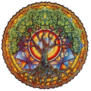 UNIDRAGON Puzzle in Legno - Mandala - Albero della Vita -Edizione Esclusiva - Puzzle in Legno - Foto 1 di 6