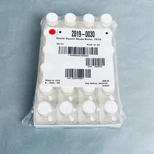 Thermo Scientific Media Bottle 30 ml PETG Square Total of 48 Bottles - Picture 1 of 5