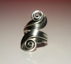 Anello Vintage Favoloso Argento Firmato R.Cazares Bypass StyleTaxco Messico EccCond - Foto 1 di 8