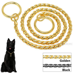 Dog Chain Choke Collar Adjustable Stainless Steel Training Cuban Link Necklace