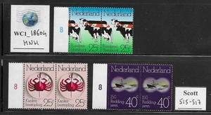 WC1_18604. NETHERLANDS. Pairs 1974 CENT. CATTLE SOCIETY set. Sc. 515-517. MNH - Picture 1 of 1