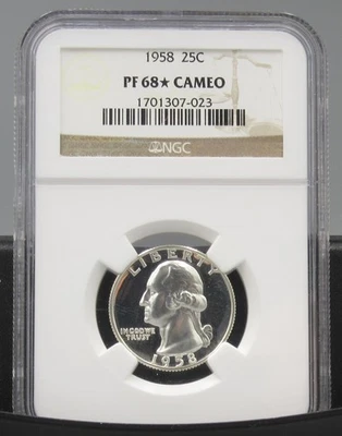 1958 Washington Quarter NGC PF68 * Star CAMEO - Image 1 of 2