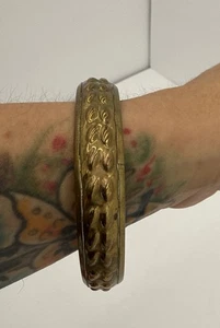 Brazalete pulsera pátina vintage de latón - Imagen 1 de 3