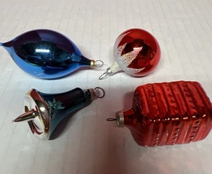 4er Set Vintage Quecksilber Glas Ornamente - Bild 1 von 15