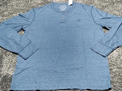 American Eagle Soft Legend Henley Long Sleeve Shirt Mens Large blue NEW NWT - Image 1 of 4