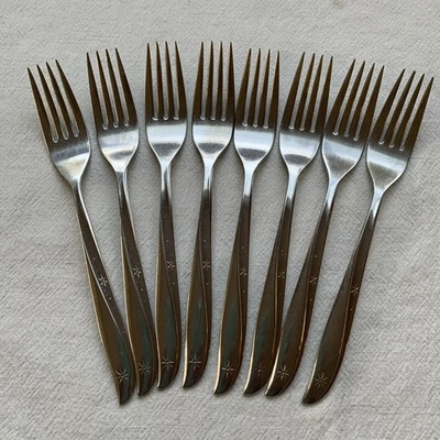 Lot Of 8 Oneida Community Twin Star Flatware Dinner Forks - Image 1 of 4