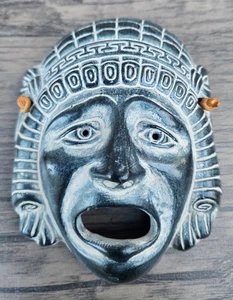 Griechische Art Tragödie Maske Keramik/Terrakotta (?) Grün Wohndeko Wandbehang Z13 - Bild 1 von 4
