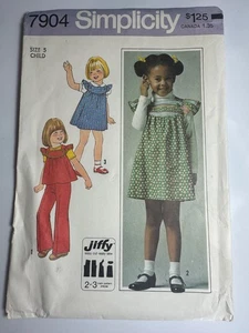 Vintage Simplicity Child's Jiffy Jumper/Top/Pants Pattern #7904 Size 5 CUT/INCMP - Picture 1 of 4
