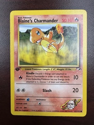 Pokemon - Blaine's Charmander 61/132 Common 1st Edition Gym Heroes LP+/NM- - Image 1 of 4