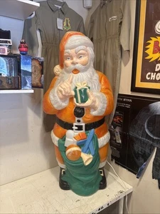 Vintage Whispering SANTA CLAUS 44” Christmas Blow Mold Gift Whisper - Picture 1 of 16