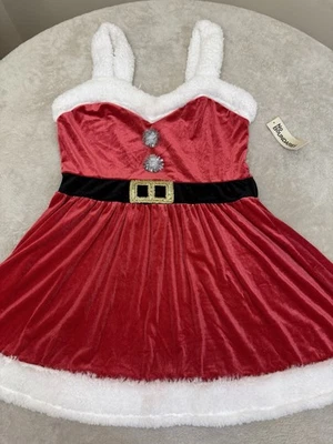 NWT NO BOUNDARIES Christmas Dress SANTA Theme Womans STRETCH Size MEDIUM NEW! - Image 1 of 4