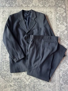 Traje Stones Hombre Talla 40R Pantalones W34 L31 Azul Lana Pura Hecho en Alemania - Imagen 1 de 24