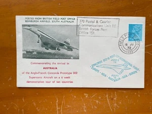 1972 UK ARRIVAL AUSTRALIA CONCORDE BFPO SA FDC BY ARTHUR BERGEN SIGNED GREEN - Picture 1 of 2