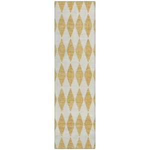 Addison Rugs Chantille ACN578 Gold 2'3" x 7'6" Indoor Outdoor Hallway Runner Rug - Picture 1 of 5