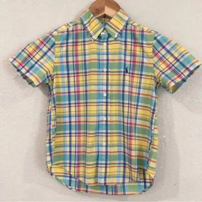 Camisa Ralph Lauren Niños 5 Multicolor Botón Manga Corta Bordada Diseñador Foto 1 de 4