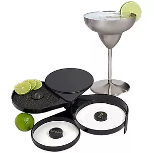 Black Cocktail Glass Rimmer Adding Salt Sugar Lemon Margarita Glasses 3 Trays - Picture 1 of 4