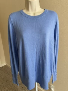 Halogen Women’s Blue Long Sleeve Crew Neck Slim Comfort Soft Sweater s XL - Picture 1 of 9