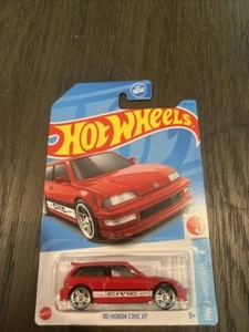 Hot Wheels '90 Honda Civic EF Red #96 - 2023 HW J-Imports - Picture 1 of 2