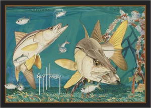 Milliken Blue Waves Fish Trout Bottom Contemporary Area Rug Nautical Snook - Picture 1 of 6