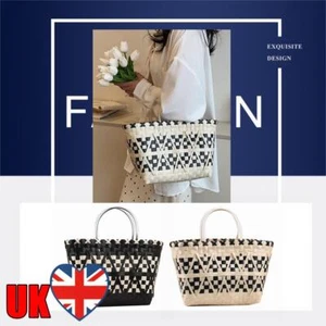 Women Hand Bags Tote Fashion Summer Shopping Bags Weave Bucket for Girls Holiday - Picture 1 of 18