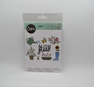 Herramienta troquelada universal de metal Sizzix Thinlits deja crecer el amor 664517 flores de jardín - Imagen 1 de 1