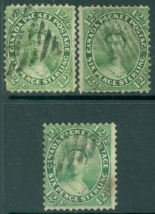 EDW1949SELL: CANADÁ 1859 Scott #18. 3 sellos. En muy buen estado, usado. Bonitos frentes. Cat $450. - Imagen 1 de 2