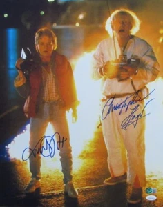 Foto firmada de Michael J. Fox/Christopher Lloyd ""Regreso al futuro"" 16x20 BAS 164300 - Imagen 1 de 3
