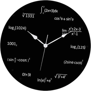Math Equations Wall Clock 30cm Mathematics Black Board Clock for Home Office - Picture 1 of 7