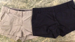 J. Crew Damengröße 8 Shorts (2 Paar) marineblau/grau Chino Baumwolle gebraucht - Bild 1 von 8
