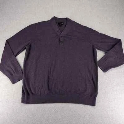 Banana Republic Sweater Mens XL Purple V Neck Henley Pullover Preppy Long sleeve - Image 1 of 4
